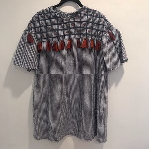 Zara tassel tunic top